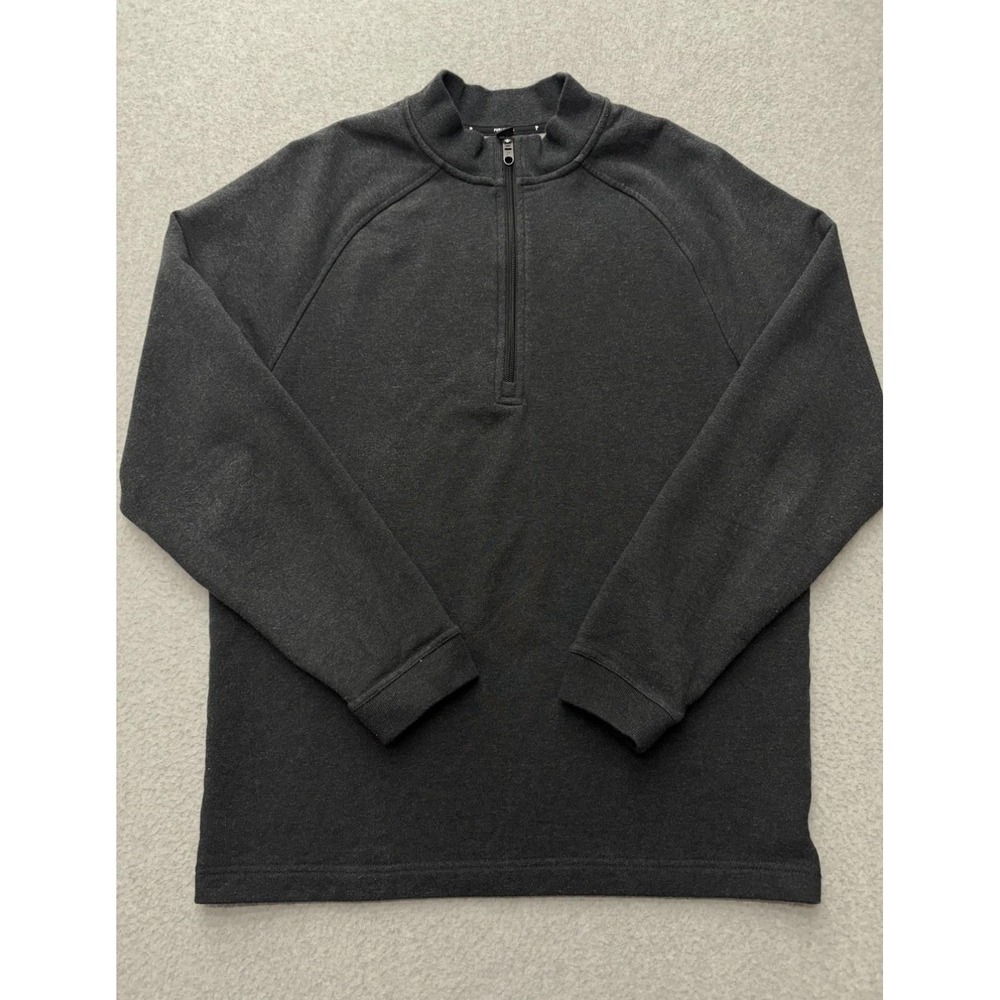 Public Rec Pullover Mens Large Gray 1/4 Zip Cotton Raglan Long Sleeve Stretch